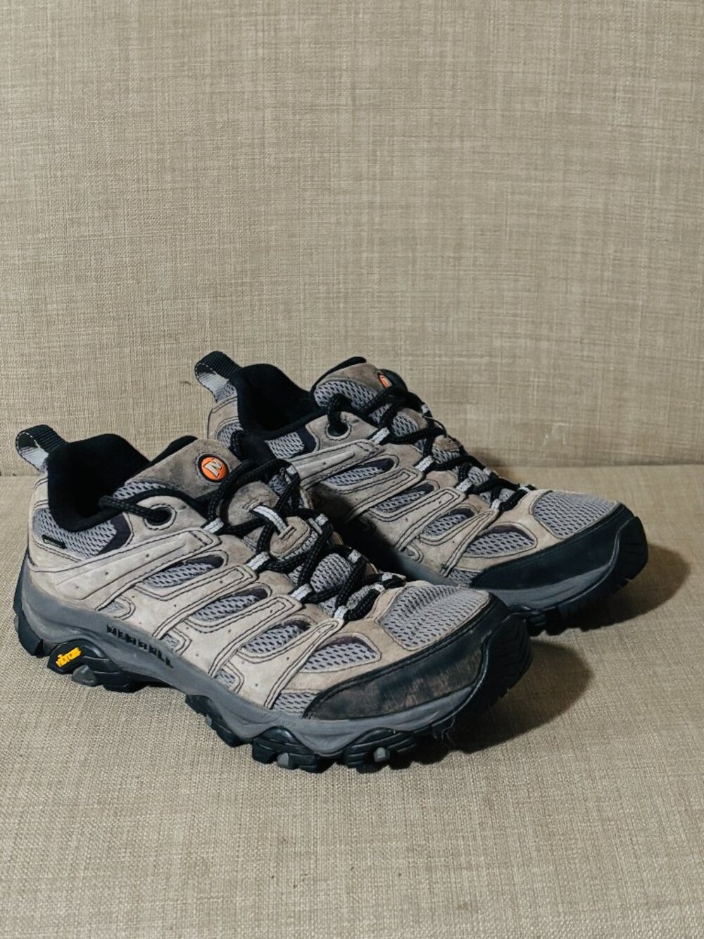 Merrell Moab 3 Waterproof Hiking Shoes Men’s 8 Granite Gray J035855 Vibram